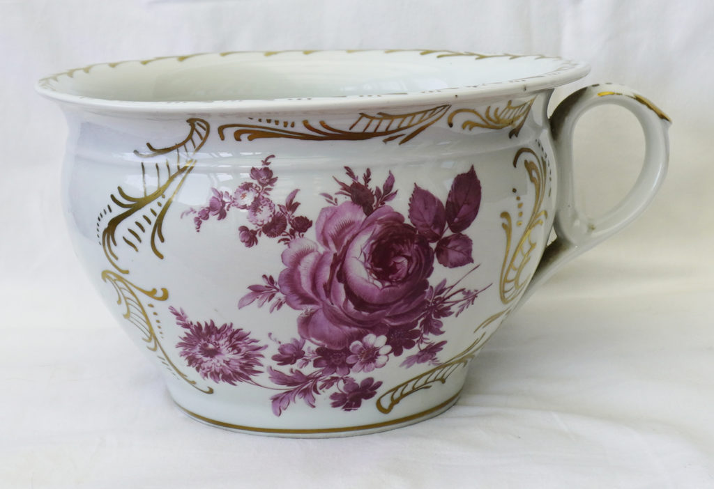Pot de chambre porcelaine de Limoge décor floral